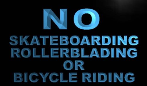 No Skateboarding Rollerblading Bicycle Neon Sign